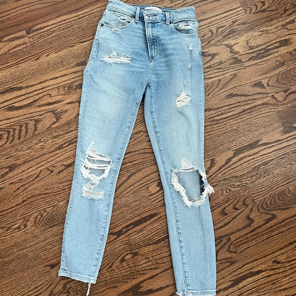 Abercrombie & Fitch The Super Skinny Ankle High Rise jean size 25/0 - Picture 1 of 4